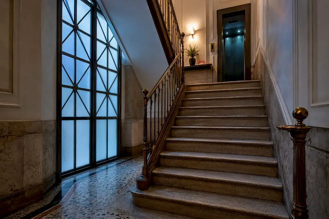 Shared staircase inside an Italian condominium
