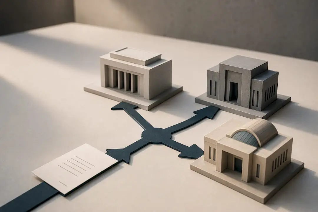Separate Italian authority pathways illustration